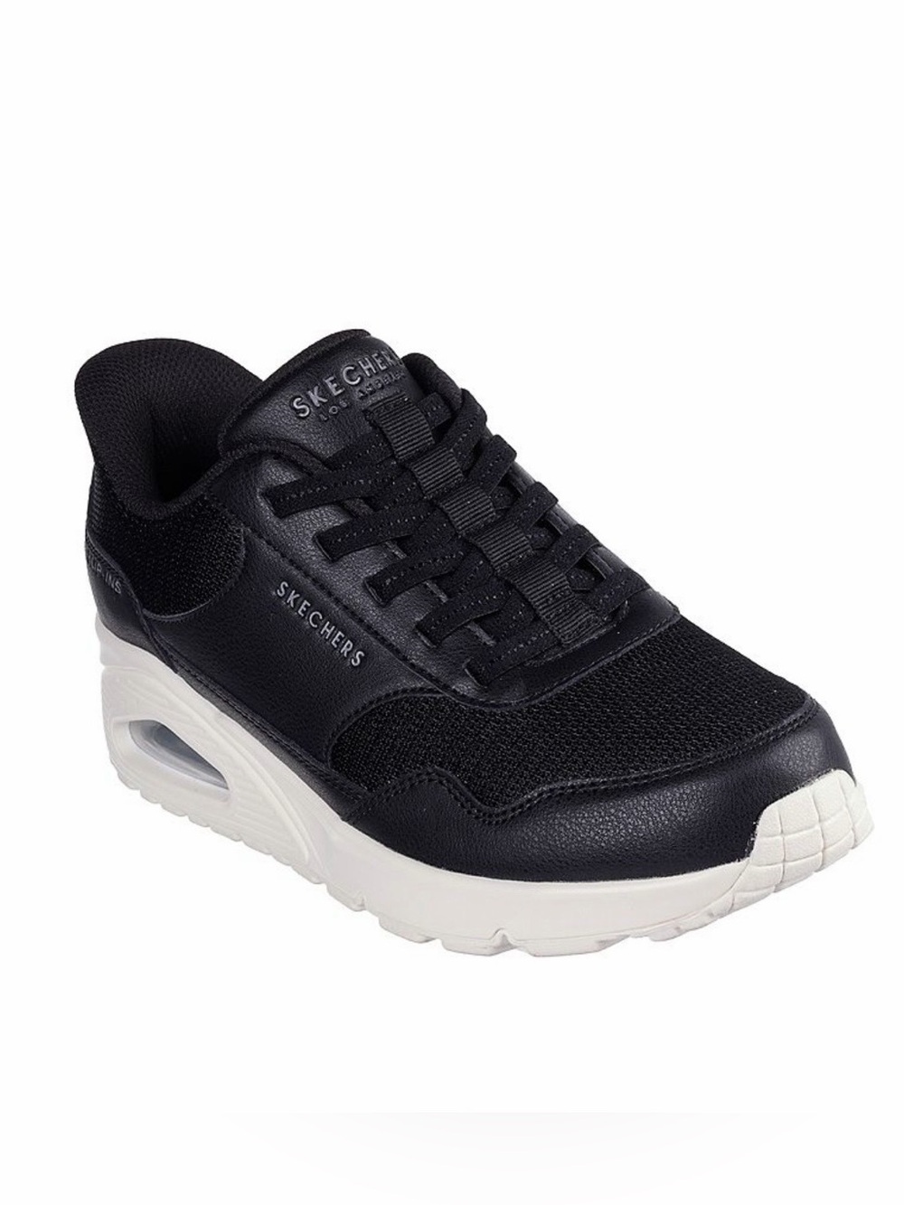 Skechers Women’s Black and White Street Hands Free Slip-ins Uno Banskia